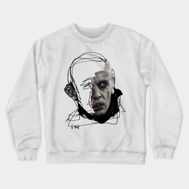 Nosferatu | Horror Monster Vampire Portrait | Unfinished Business Collection | Painting Crewneck Sweatshirt by Tiger Picasso